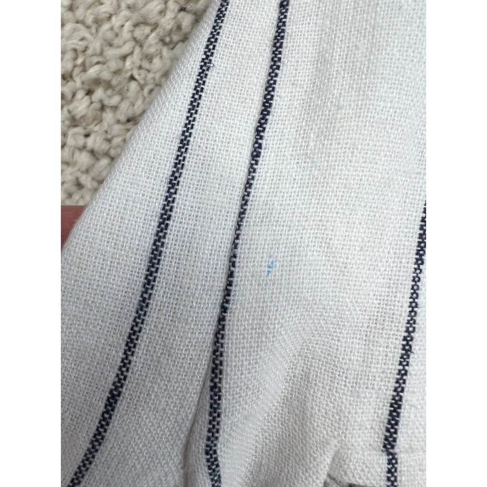 Abercrombie & Fitch Linen Blend Blazer Womens S White Striped Open Long Sleeve - Picture 7 of 9